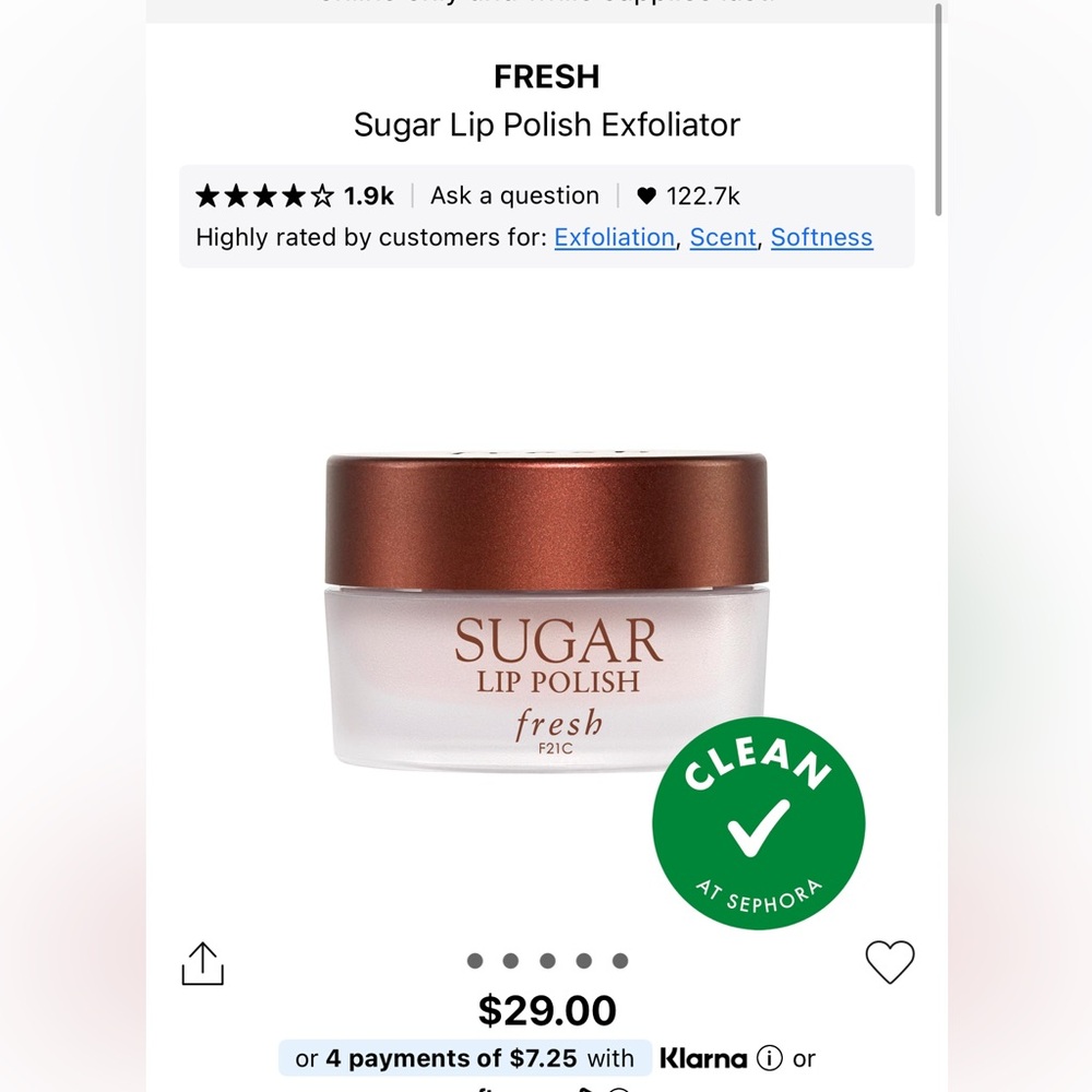 Brand new Fresh Sugar lip polish exfoliator
